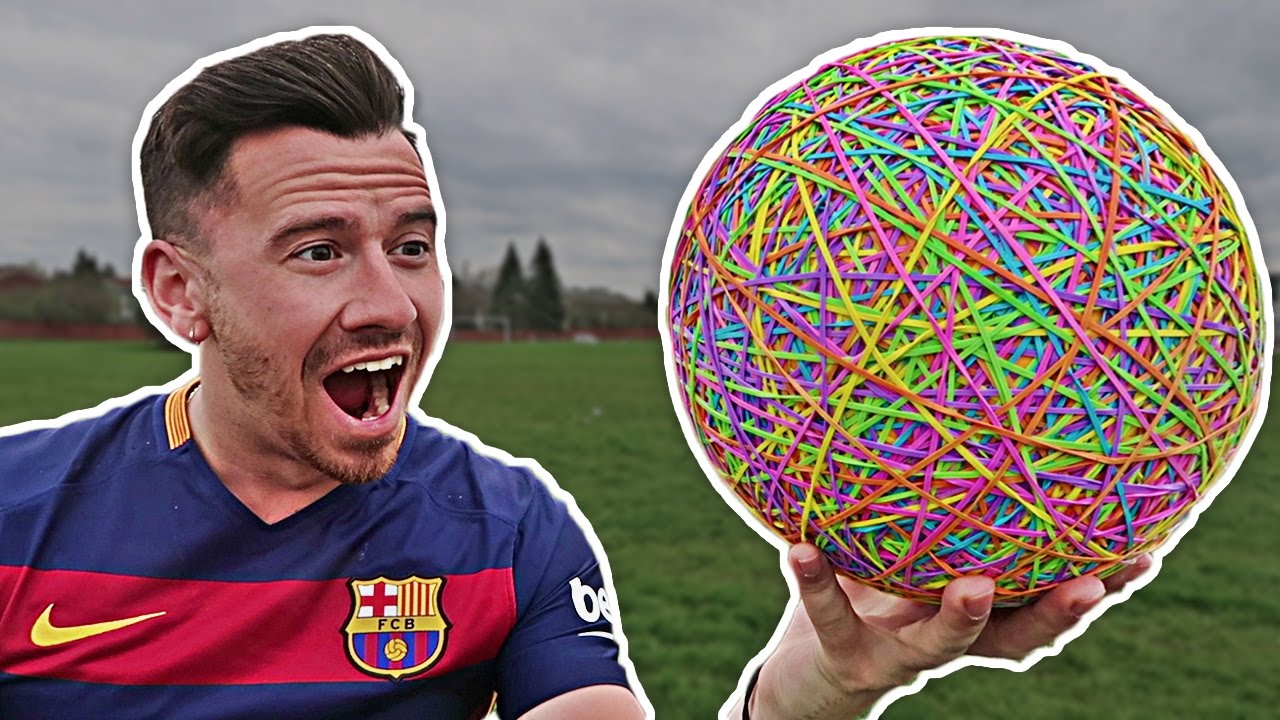 CRAZY RUBBER BAND SOCCER BALL EXPERIMENT!! (10,000 RUBBER BANDS)