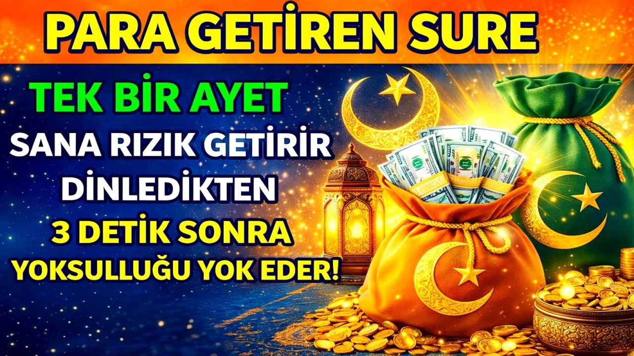 PARA GETİREN SURE! TEK BİR AYET SANA RIZIK GETİRİR, DİNLEDİKTEN 3 SANİYE SONRA YOKSULLUĞU YOK EDER!
