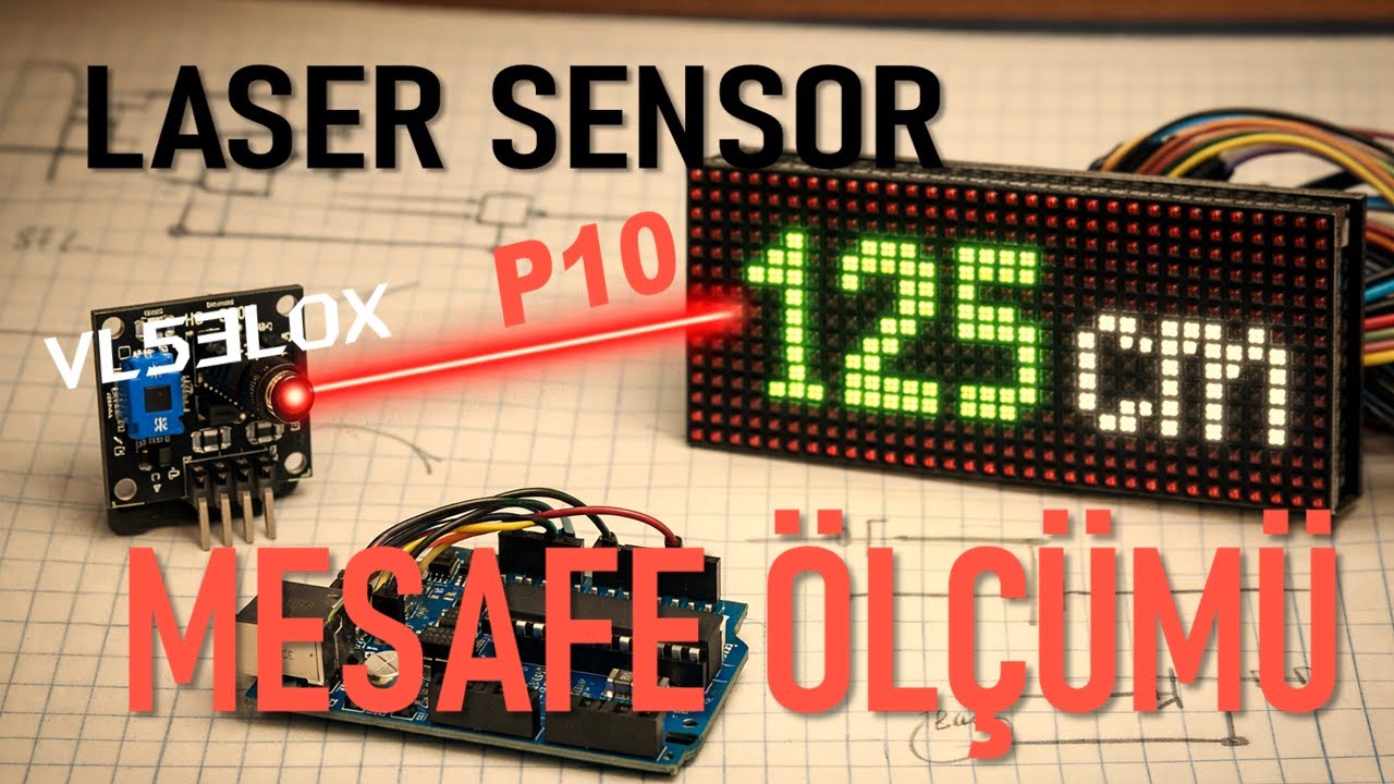 VL53L0X Laser Sensör ile Mesafe Ölçümü ve P10'a Yazdırma...