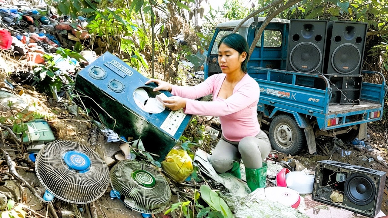 Mechanical Girl Restores & Repairing A Rice Cooker And A High-Power Speaker Found In A Scrapyard
