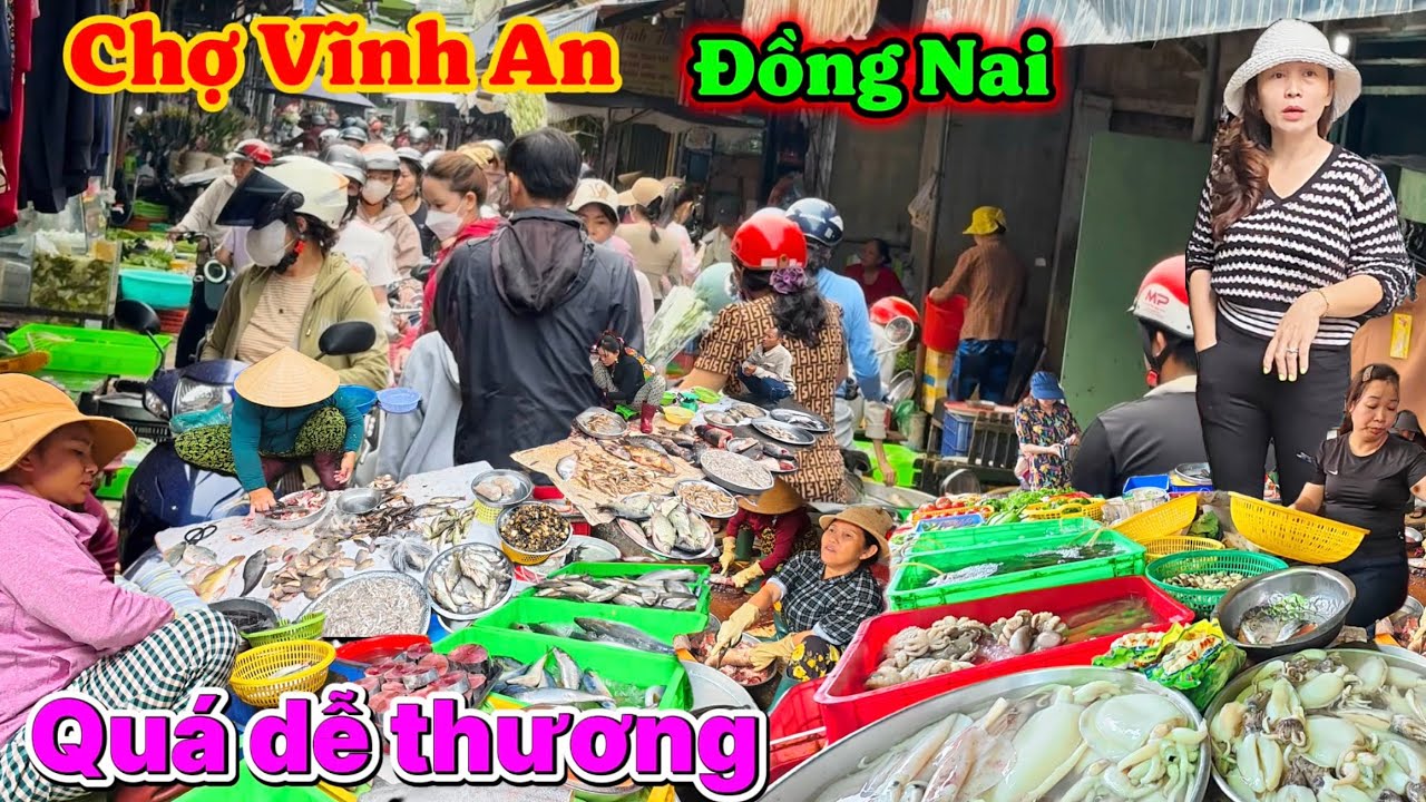 Phiên chợ quê quá dễ thương chợ Vĩnh An Đồng Nai, gặp chị bán cá vui tính