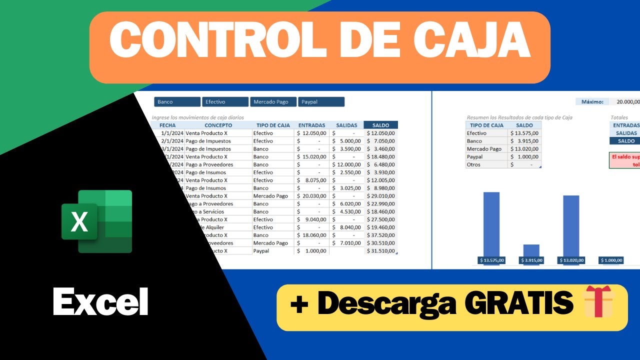📊 Control de Caja Fácil y Rápido en Excel + Plantilla Gratis 🎁