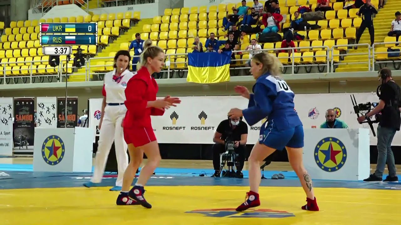 BUIOK Mariia (UKR) vs DOLGIKH Ekaterina (RUS). Women 50 kg. European SAMBO Championships 2021