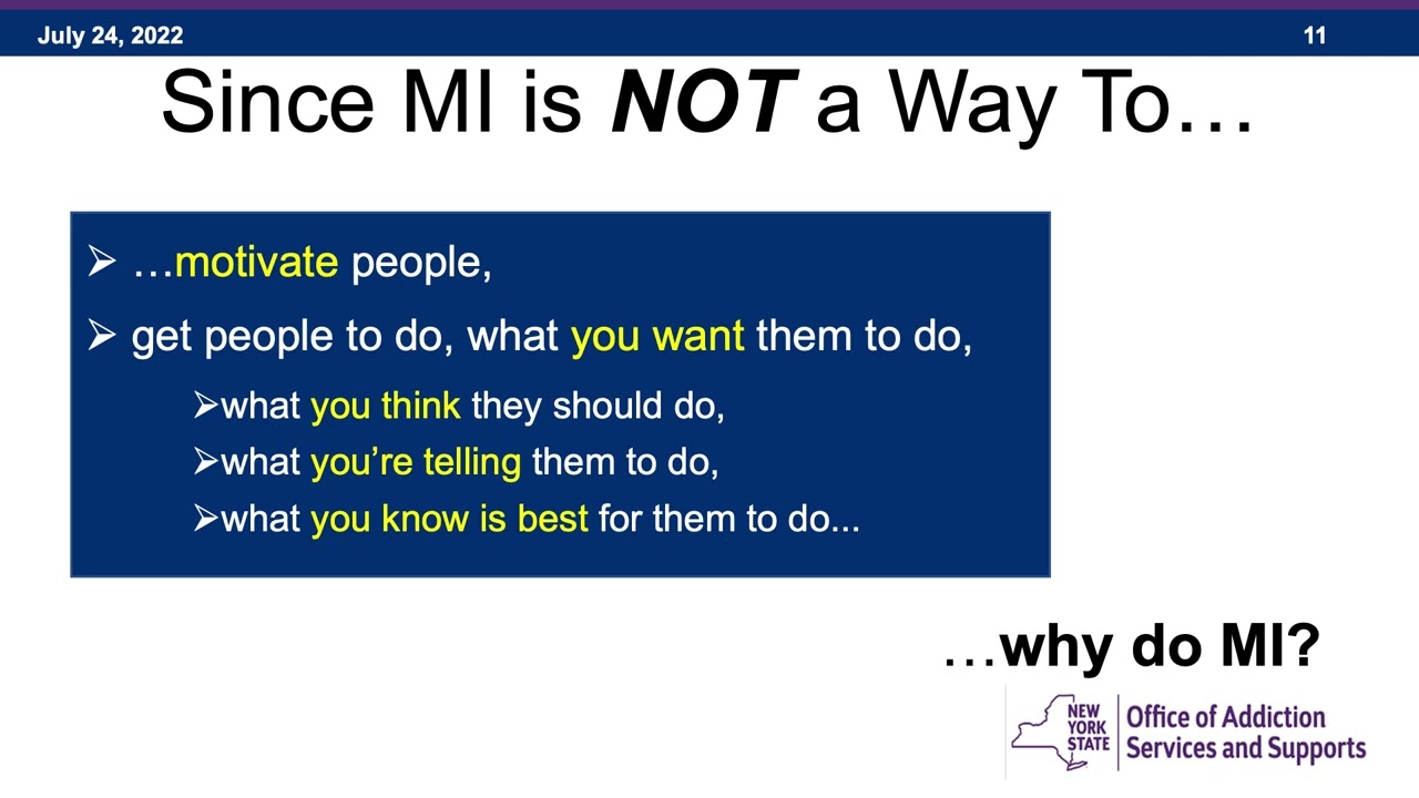Learning Thursdays: Motivational Interviewing-Not Magic or Manipulation