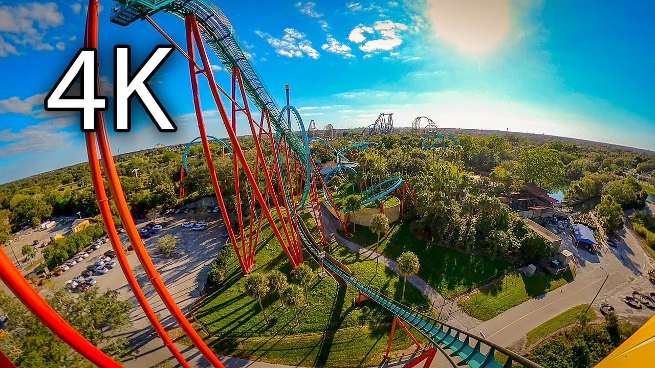 Kumba horizon leveled front seat on-ride 4K POV Busch Gardens Tampa