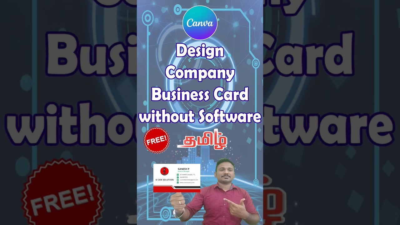 Design a Business Card Free in Tamil | Visiting Card Design without Software | Canva AppTutorial