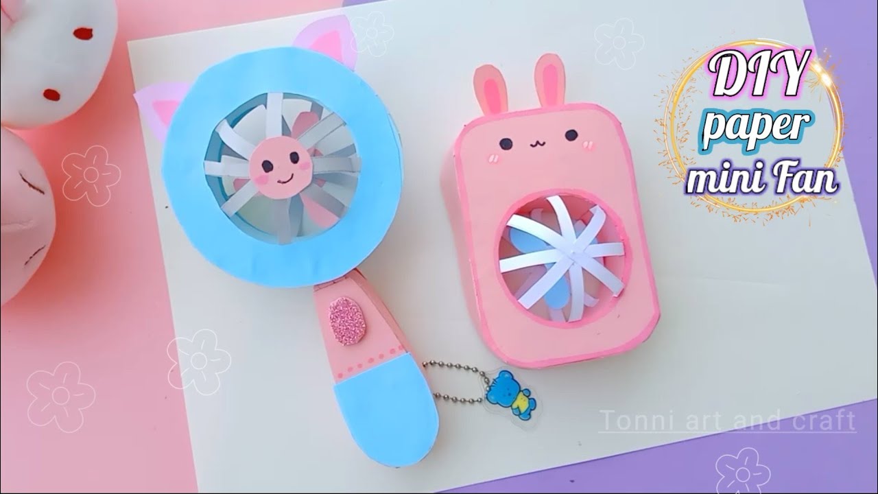 how to make paper cute fan / handmade mini fan / diy paper fan /paper craft