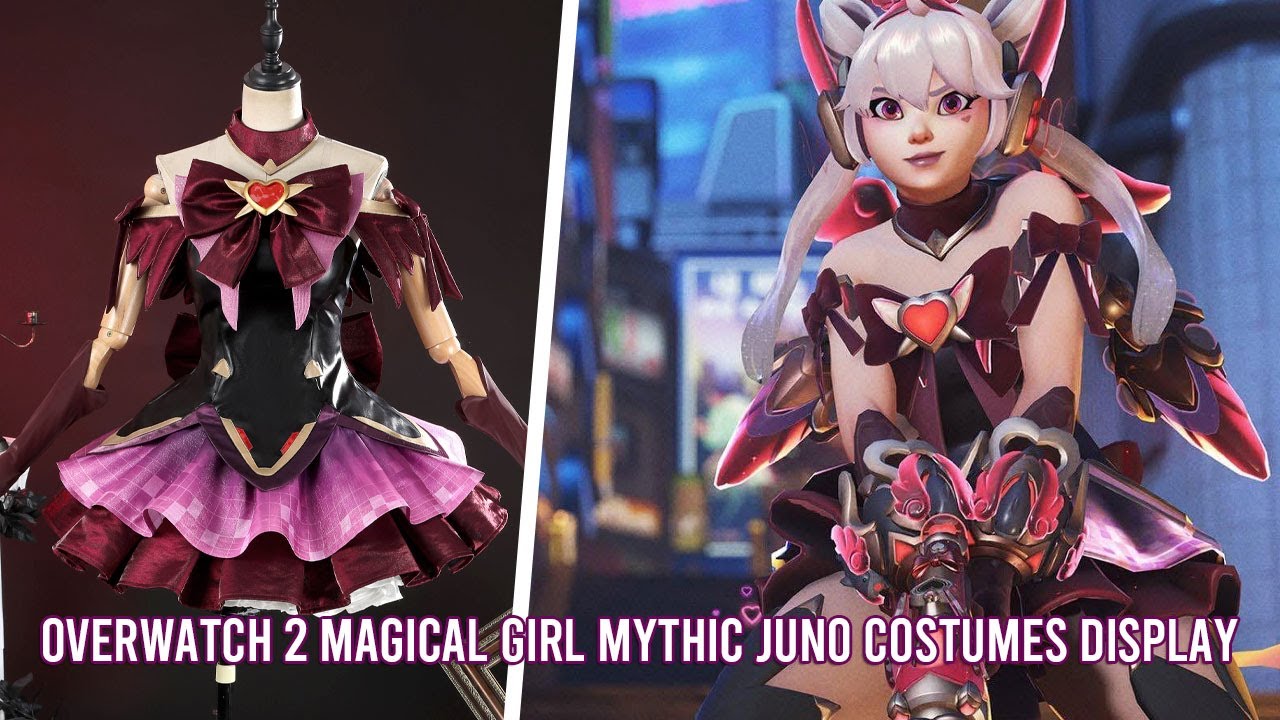 Overwatch 2 Magical Girl Mythic Juno Cosplay Costumes Display