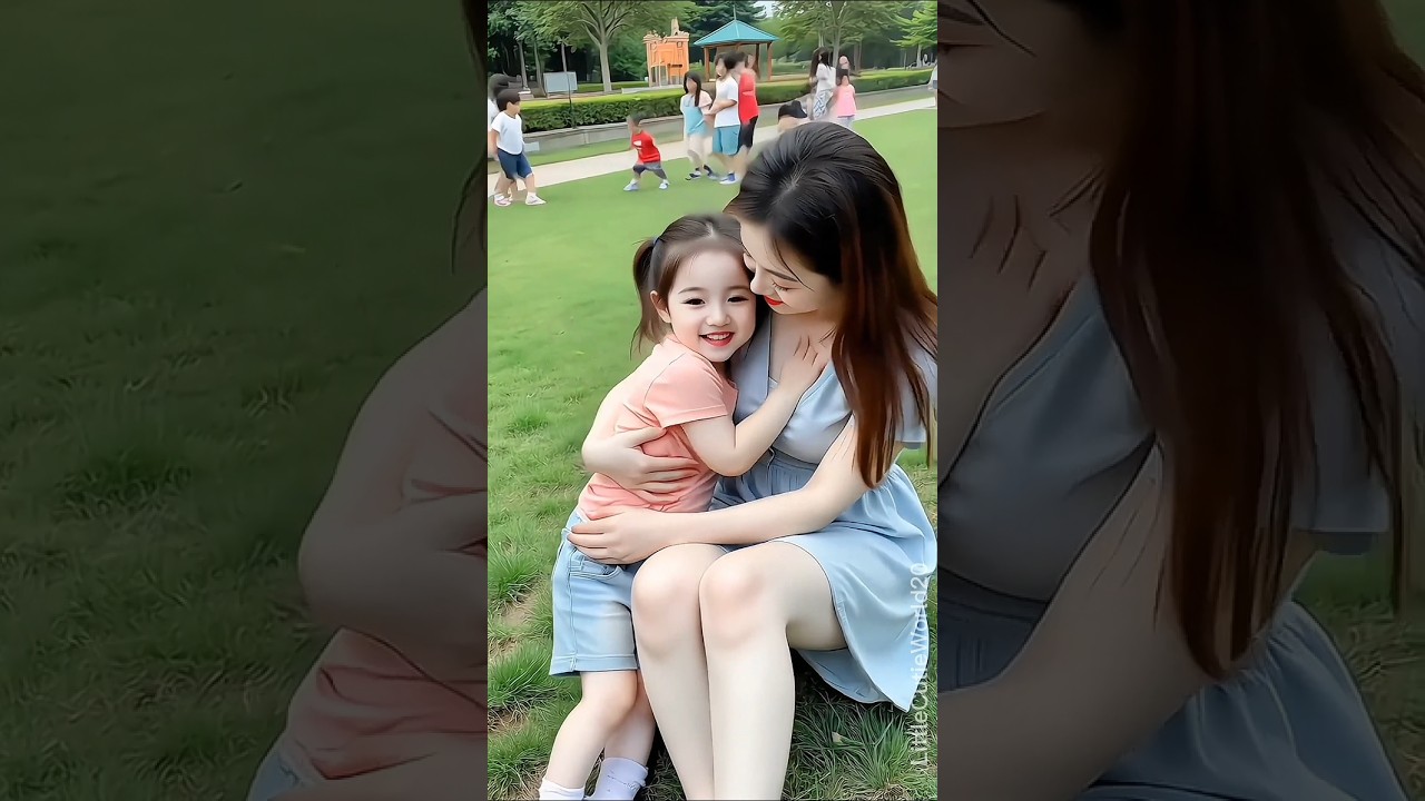 Beautiful Mom and Cute Daughter on a Fun Day Out