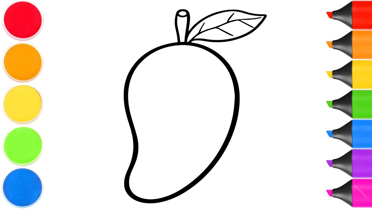 How to Draw a cute Mango | Easy Step by Step Tutorial