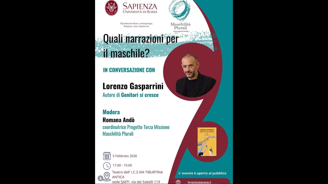 Quali narrazioni per il maschile? Dialogo con Lorenzo Gasparrini | 5 febbraio ore 17:00