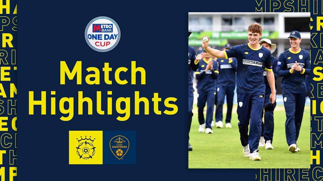 Dom Kelly Takes Hat-Trick In Win | Hampshire v Derbyshire, Metro Bank One Day Cup Highlights