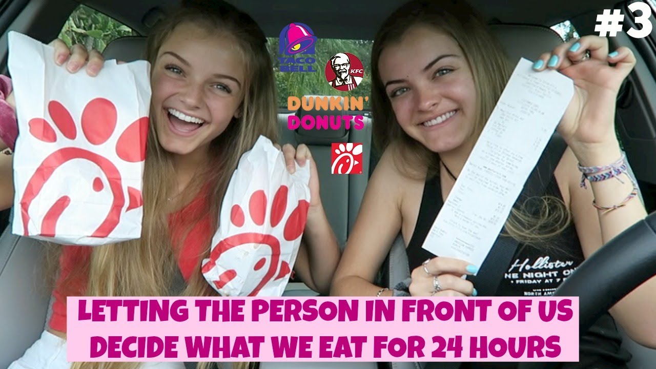 Letting the Person in Front of Us Decide What We Eat for 24 Hours Part 3 ~ Jacy and Kacy