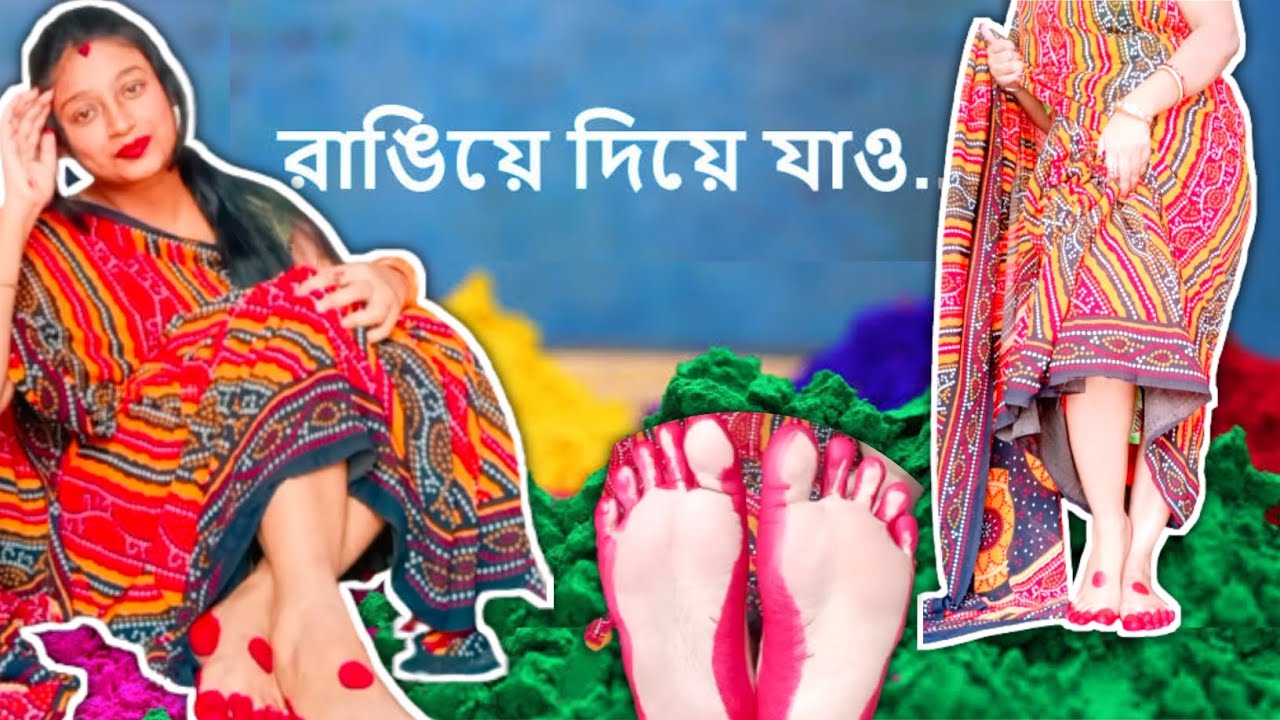 Holi🌈Special Alta👣 Design*Let's Do Colourful  Our Feet🦶 With Me*Alta Design 👣#foot #feet