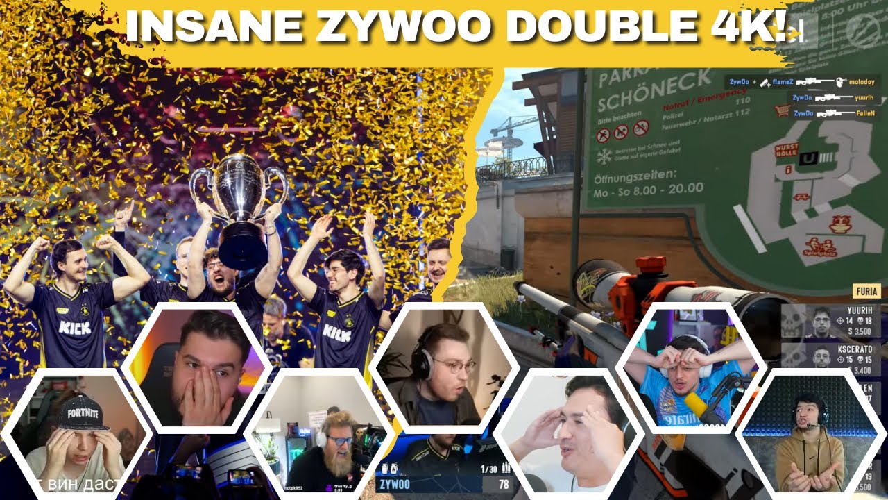 STREAMERS REACT TO ZYWOO DOUBLE 4K | IEM KRAKOW | FINAL MOMENTS | CS2