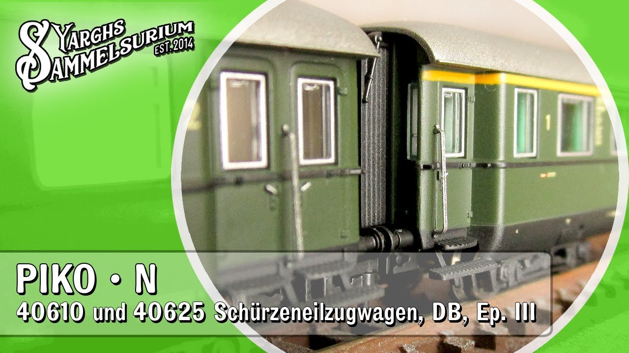 🚊 PIKO 40624 und 40625 - Schürzeneilzugwagen Epoche III der DB - Vorstellung Modellbahn Spur N