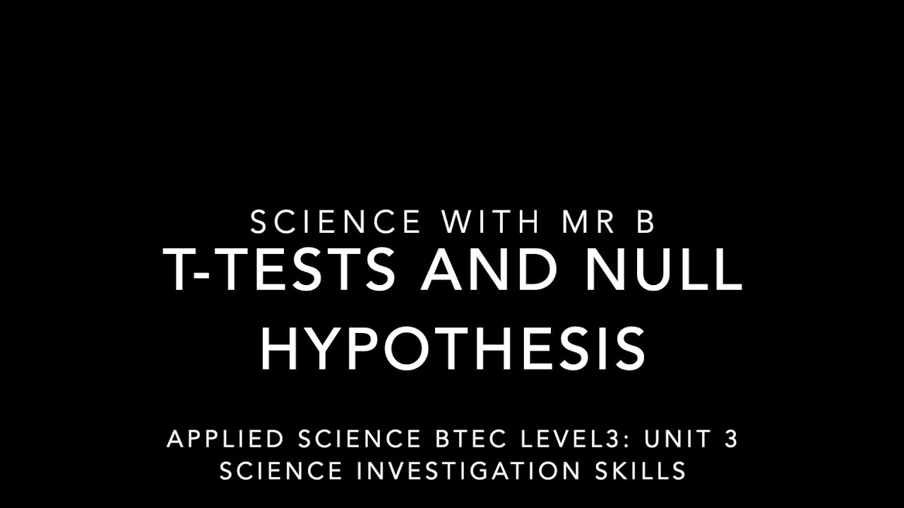 T tests and null hypothesis