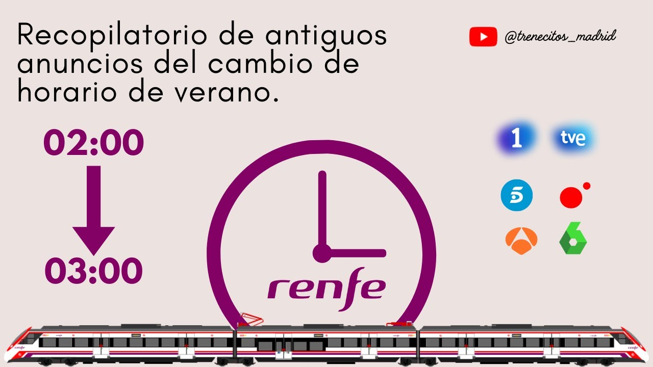 Recopilatorio de anuncios del cambio de horario de verano de Renfe