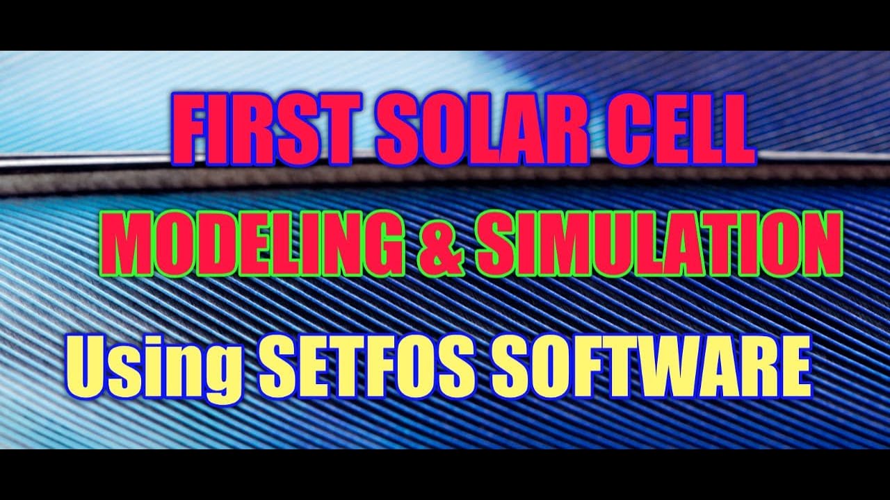 First Solar Cell Simulation using SETFOS