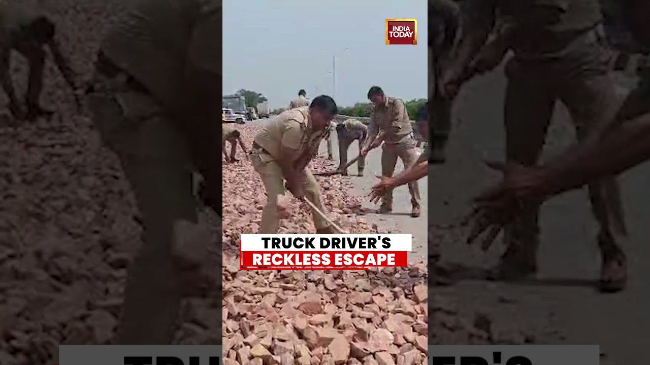 Breaking News: Overloaded Truck Creates Chaos on Highway, Video Goes Viral #graternoida #viral