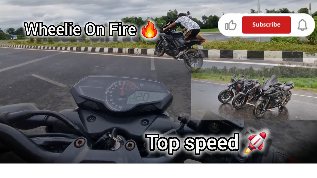 ⚡ Pulsar N160 Beast Mode On | Wheelie Stunts 🔥 + Top Speed Rain Ride 🌧️||@AdnanVlogs03 