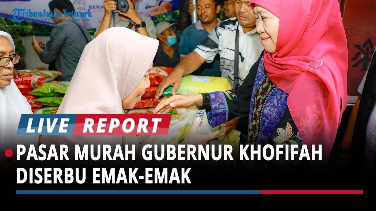 Pasar Murah Gubernur Khofifah di Surabaya Diserbu Emak-Emak, Jual Beras Rp14 Ribu & Telur Rp22 Ribu