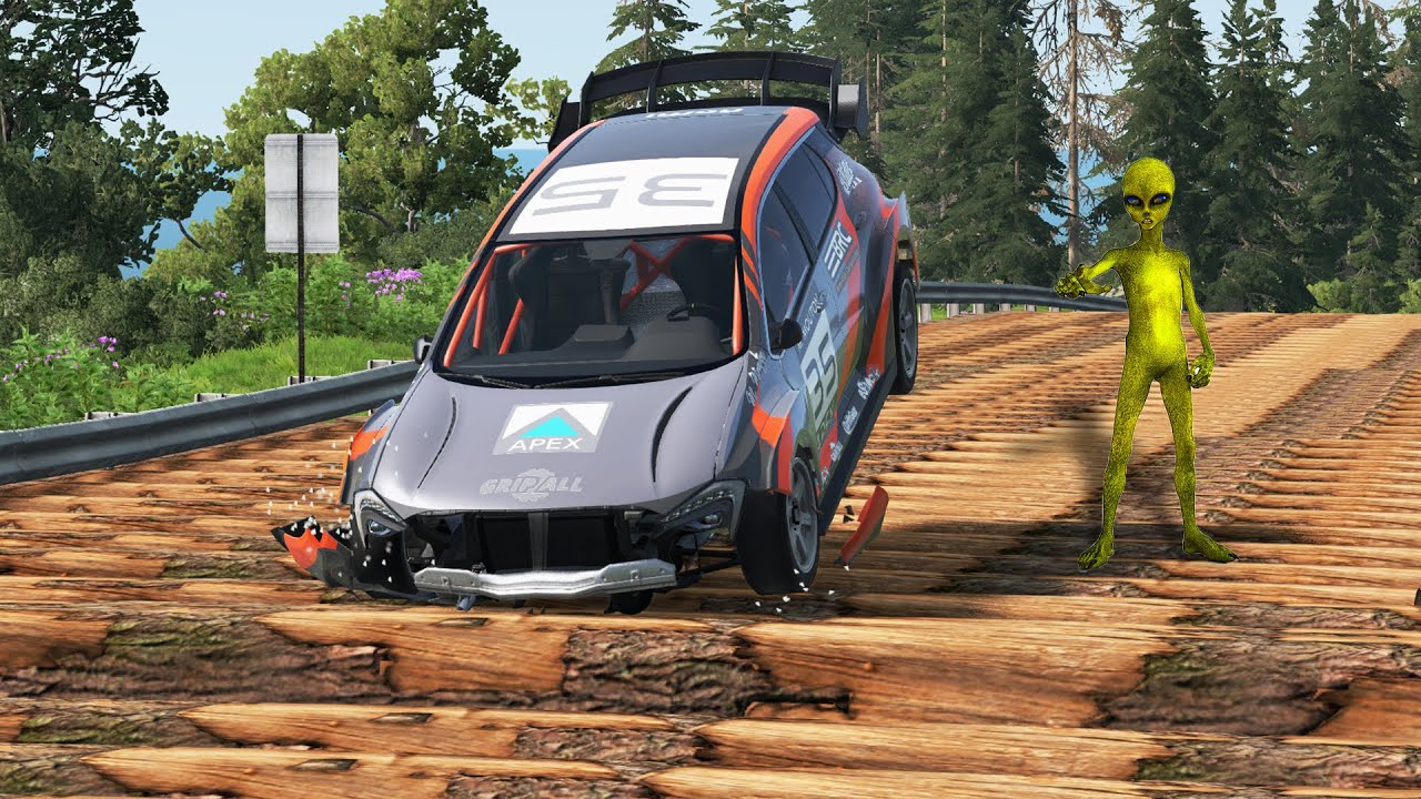 1000 Wooden Logs vs Cars - BeamNG Drive