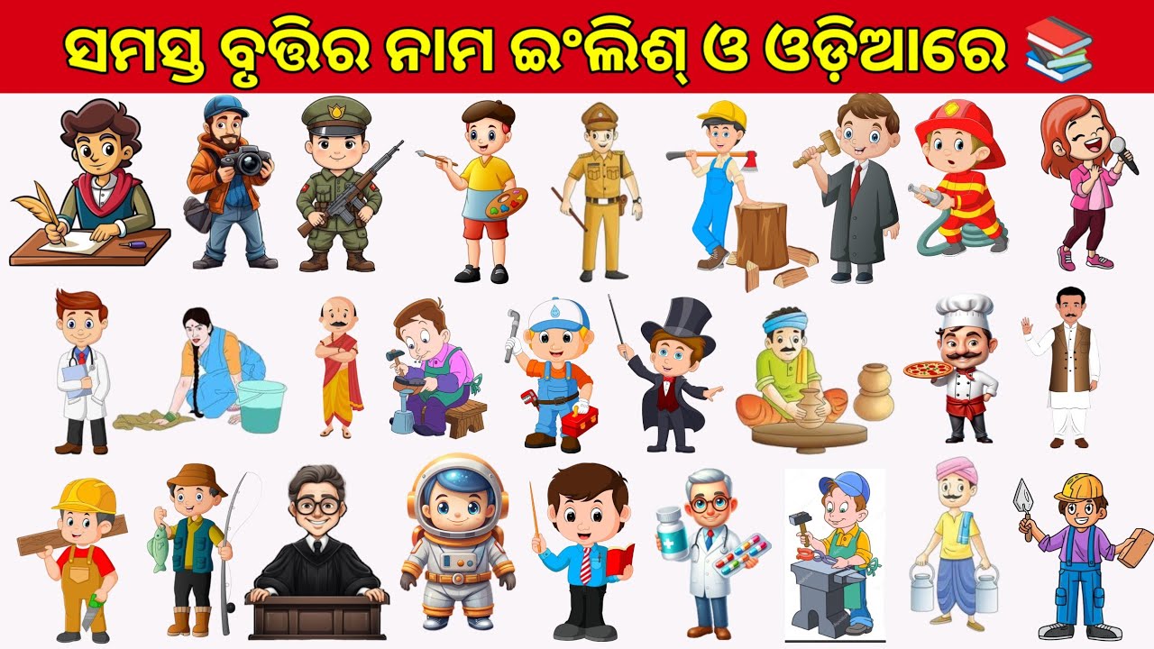 All jobs & occupations name in English & odia/All professions name with pictures/All jobs list pdf//