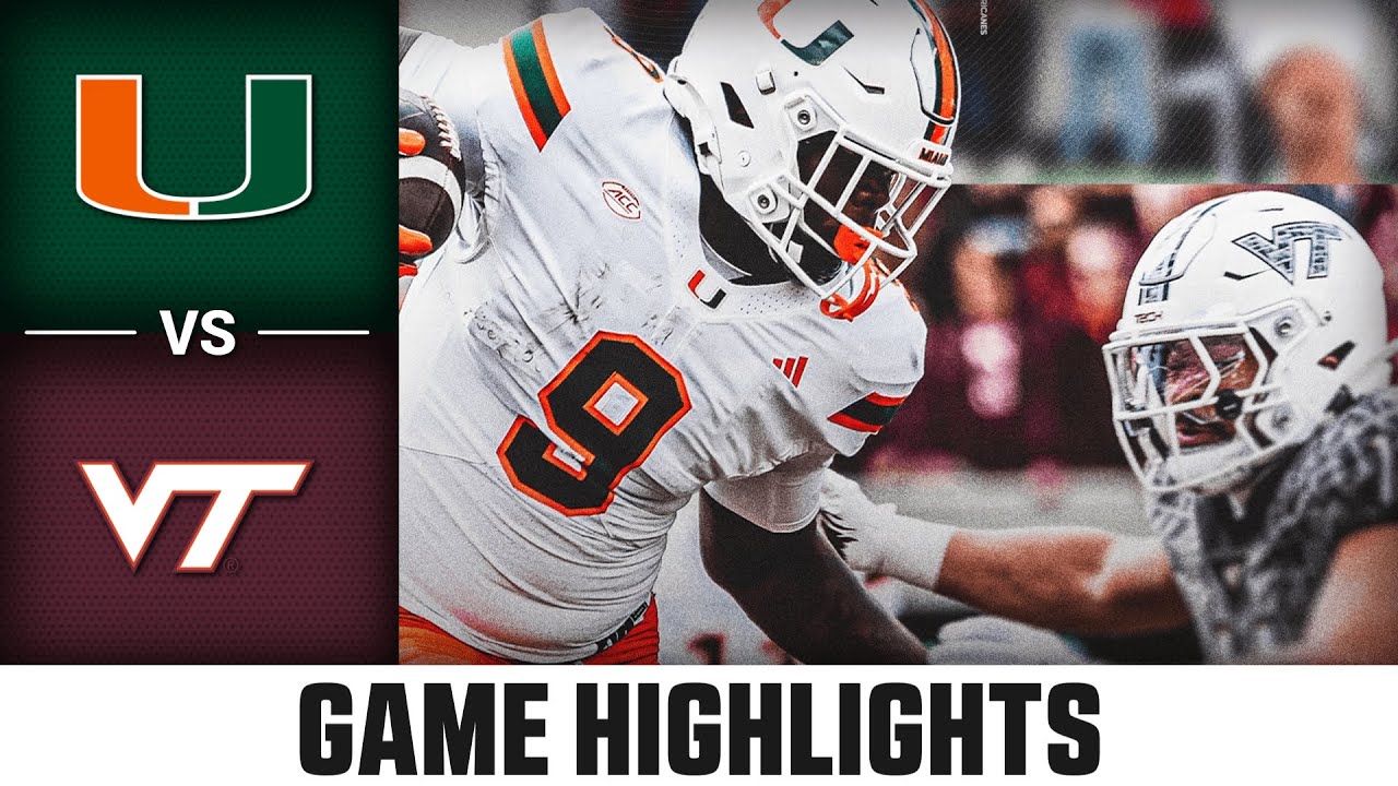 Miami vs. Virginia Tech Game Highlights | 2025 ACC Football