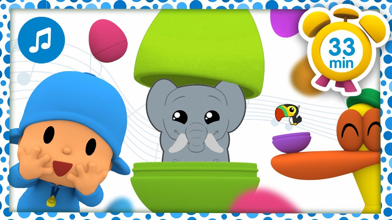 🥚🐒 CANCIONES INFANTILES de POCOYÓ - Huevos sorpresa: Selva [33 min] | Caricaturas y dibujos animados