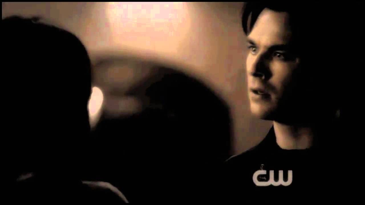 supernatural patience graces his face . damon salvatore