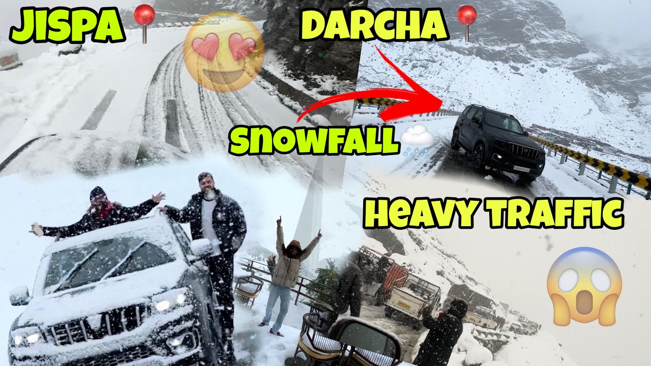 Today Heavy Snowfall In 📍Jispa ➡️ Darcha | Road Close🫨 