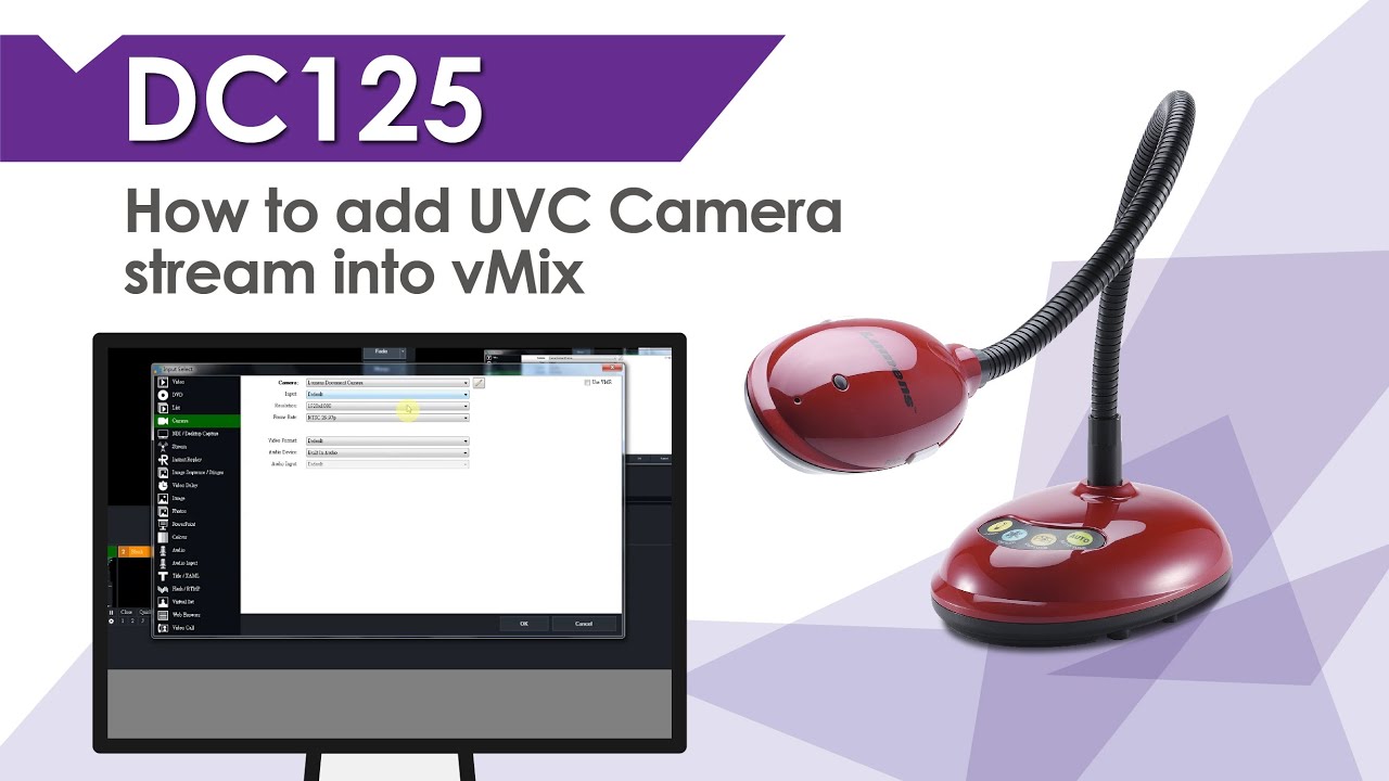 [UseAV] DC125 How to Add UVC Document Camera Stream into vMix | Lumens ProAV