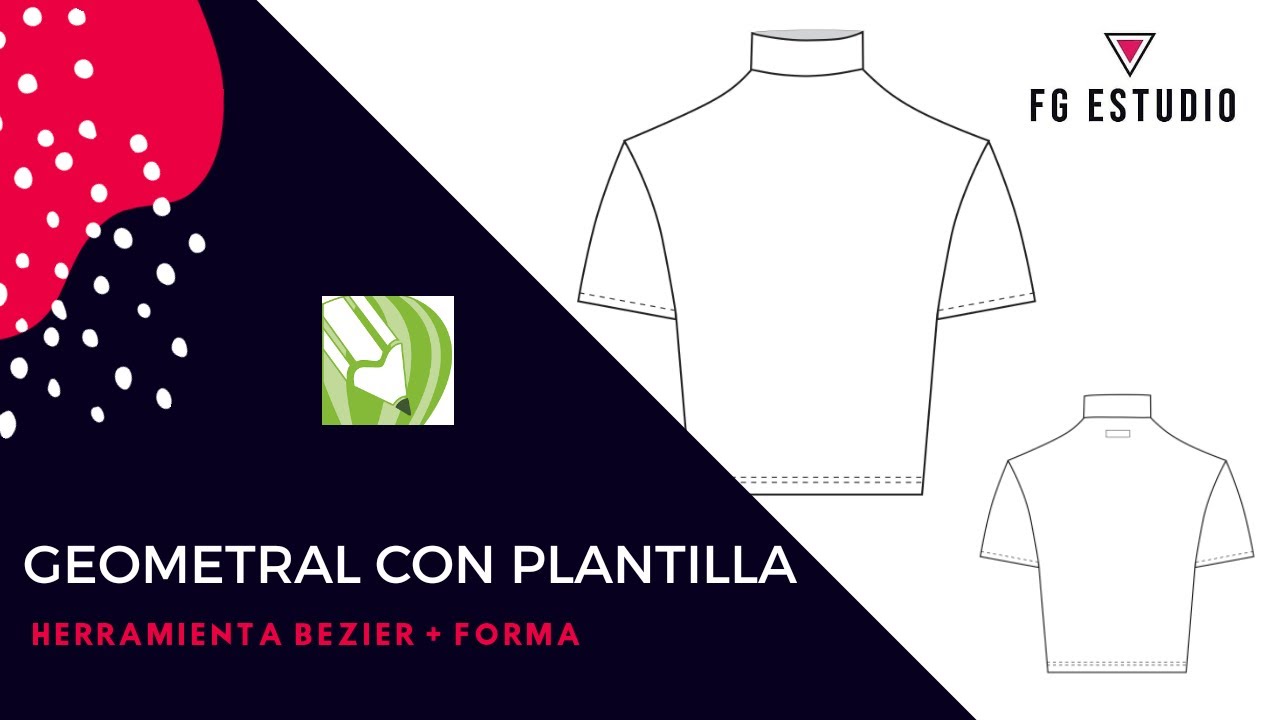 Geometral con plantilla para diseños desde cero en Corel: herramienta Bézier y Forma