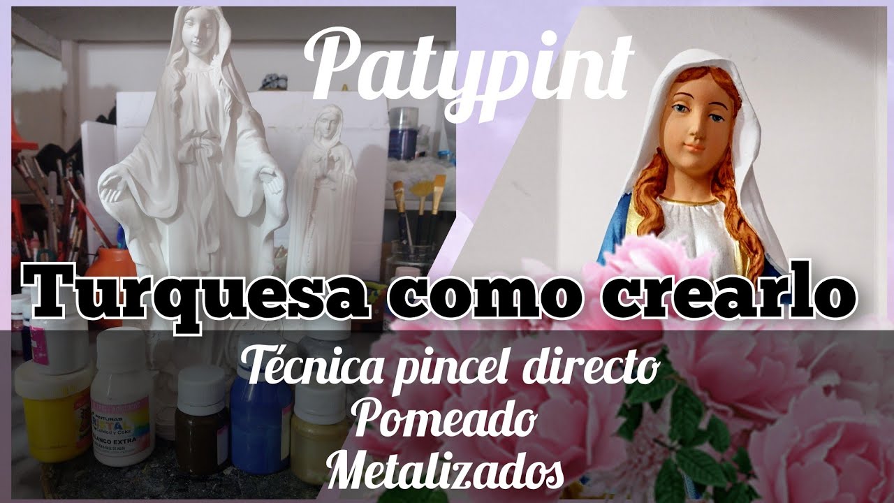 COMO HACER  EL TONO TURQUESA/virgen milagrosa @patypintpatypint180