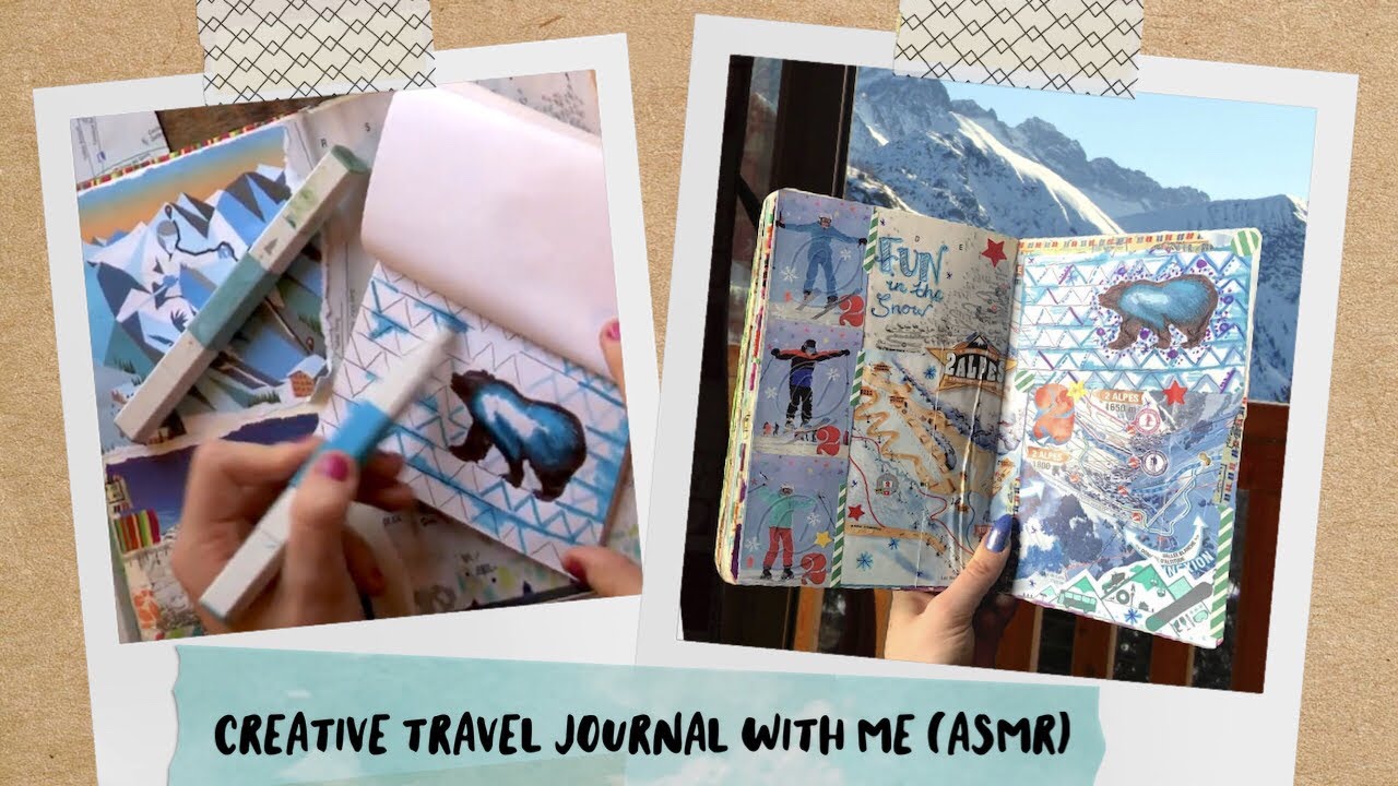 Relaxing Journal With Me | Creative Travel Journaling | Art ASMR