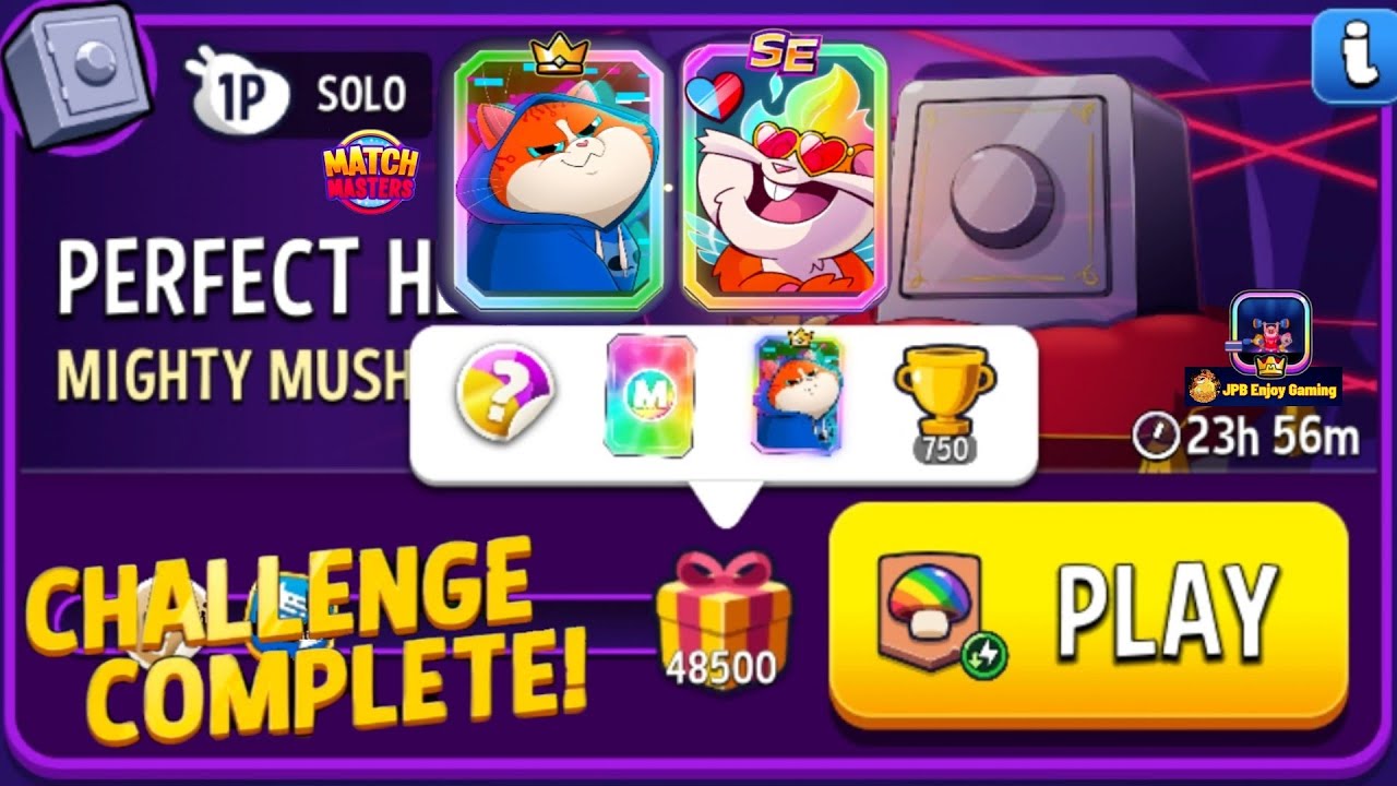 Perfect Heist Mighty Mushrooms 🍄 Solo Challenge 48500 Score/Match Masters/Play 2 Boosters