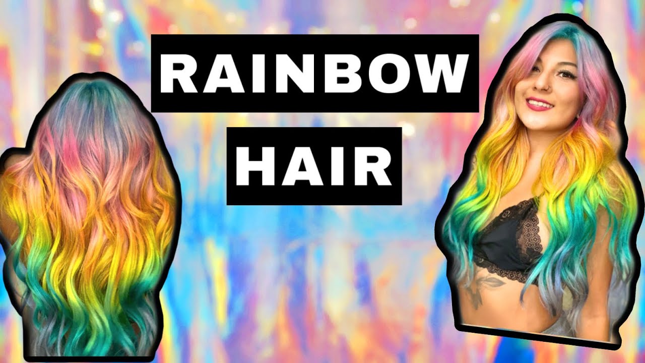 Pastel RAINBOW HAIR TRANSFORMATION! & BLEACH TOUCH UP TUTORIAL
