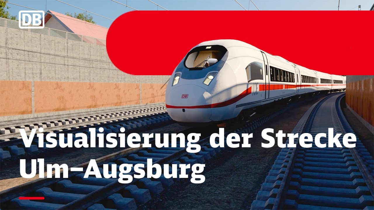 Visualisierung der Vorschlagsstrecke Ulm–Augsburg
