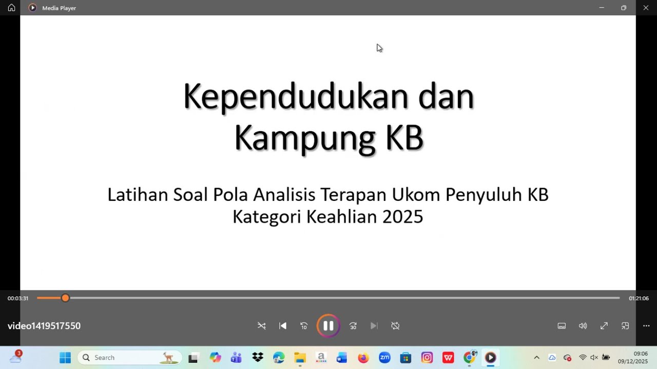 Sesi 1 Soal Analisis Kependudukan dan Kampung KB