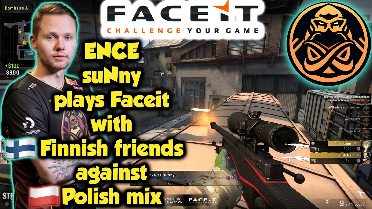 ENCE suNny plays Faceit with Finnish friends vs Polish mix