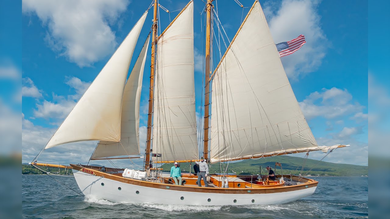 Sailing the Schooner Olad on Penobscot Bay from Camden Maine