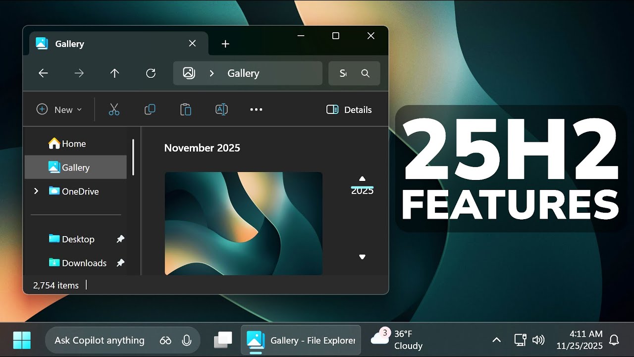 Новые функции Windows 11 25H2 — новое контекстное меню проводника, восстановление на определенный...