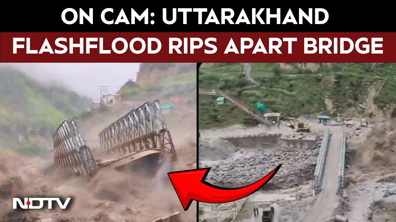 Uttarakhand Rains | On Cam: Uttarakhand Flashflood Rips Apart Bridge, Sweeps Away Vehicle and Driver