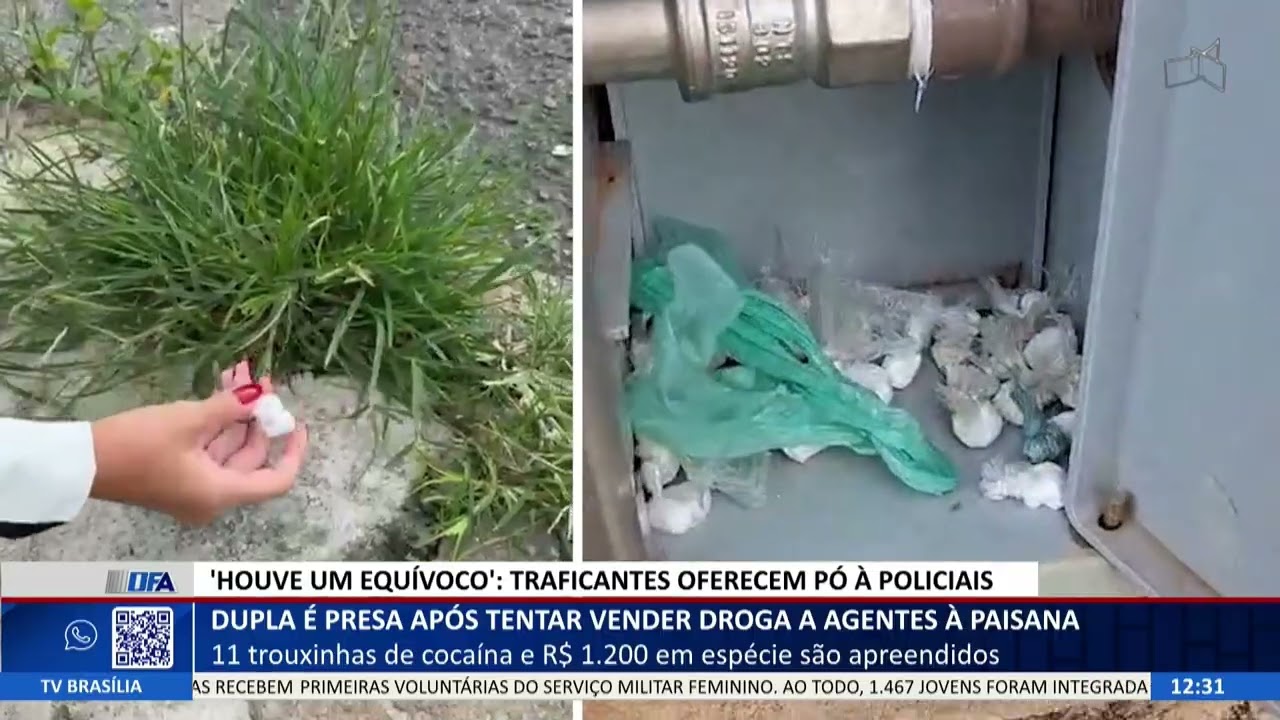 DF ALERTA - Dupla é presa após tentar vender droga a agentes à paisana