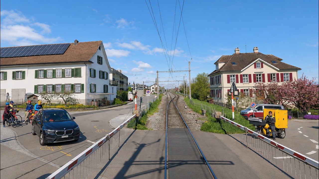 ★ 4K 🇨🇭 Basel - Laufenburg - Romanshorn - Konstanz cab ride, Switzerland [04.2023] with signal info!