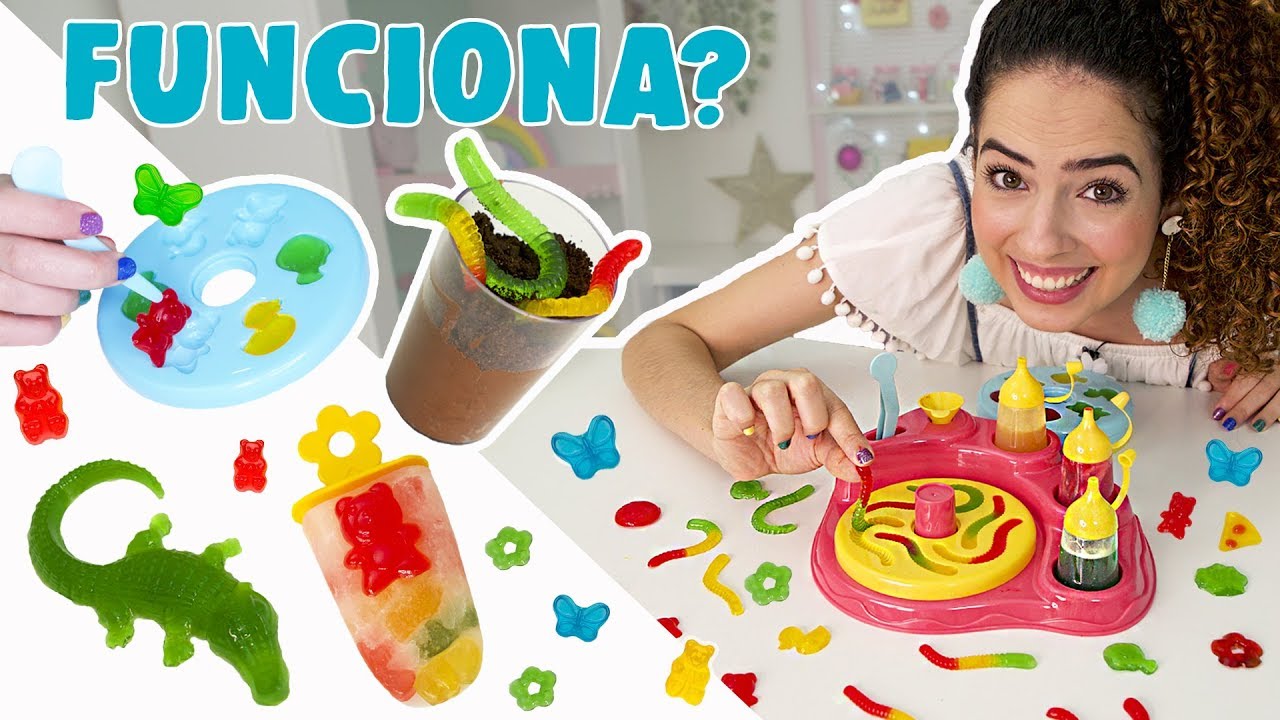 DESAFIO: COMIDINHAS COM BRINQUEDO DE CRIANÇA #3 : fábrica de balas + receitas | Paula Stephânia