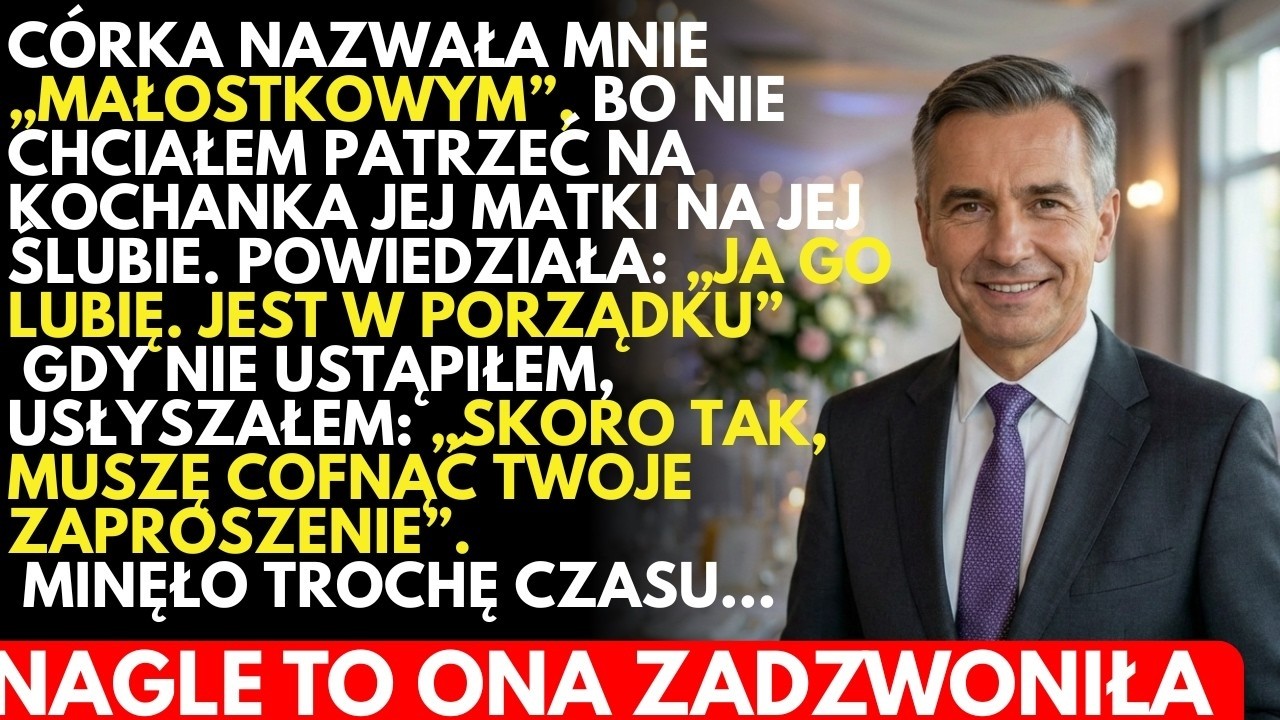 Córka ZABRONIŁA mi iść na ślub, bo miał być kochanek mojej byłej żony  Zrobiłem coś niespodziewa