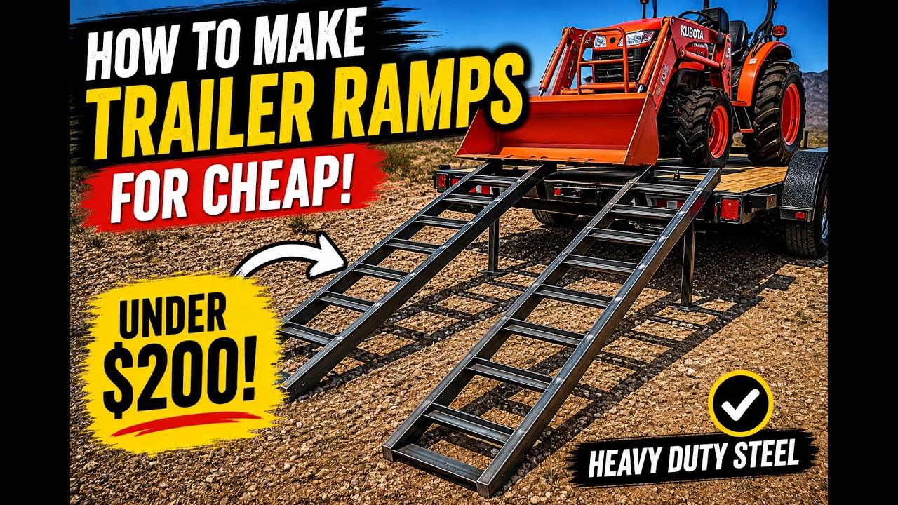 How to make heavy duty steel trailer ramps for under $200 - Car ramps and tractor ramps