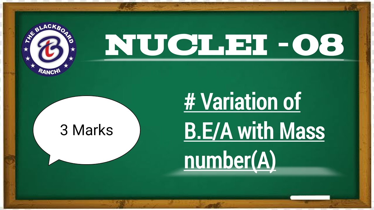 NUCLEI_MOD_8 (VARIATION OF BINDING ENERGY PER NUCLEON WITH MASS NUMBER)  #THE#BLACKBOARD#RANCHI
